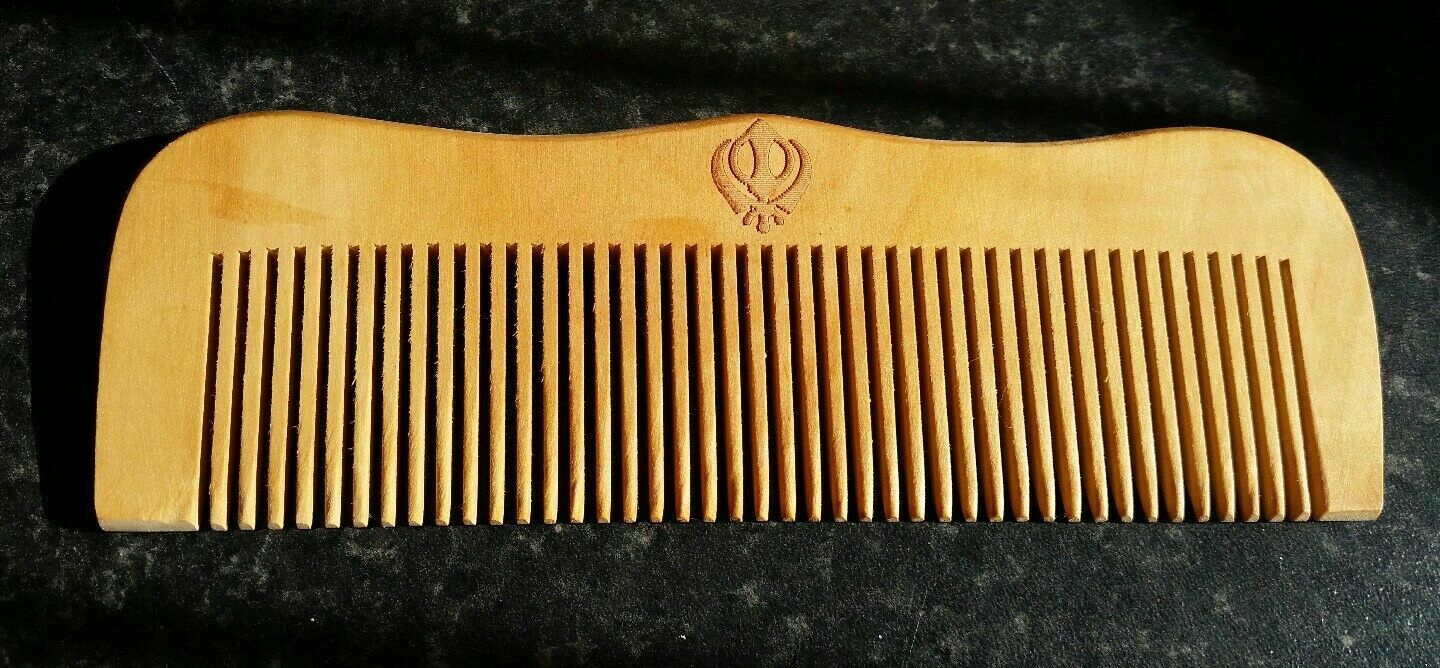 Sikh Kanga Khalsa Singh Wooden Comb Premium Quality Khanda Print Wooden Comb ZZ2
