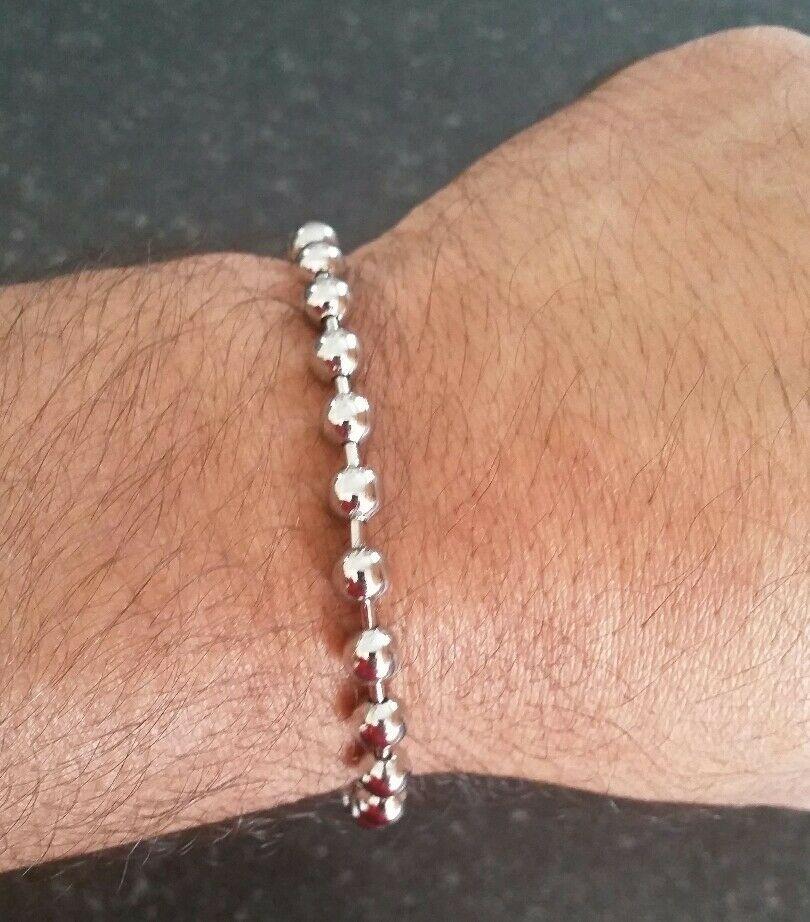 Chrome Plated Steel Meditation Praying Beads Talisman Sikh Simarna Bracelet B2