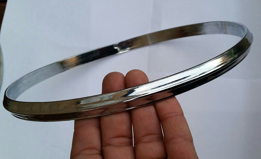Chrome Plated Steel Sikh Singh Khalsa Dumala One Edge chakkar Dastar Ring Chakar