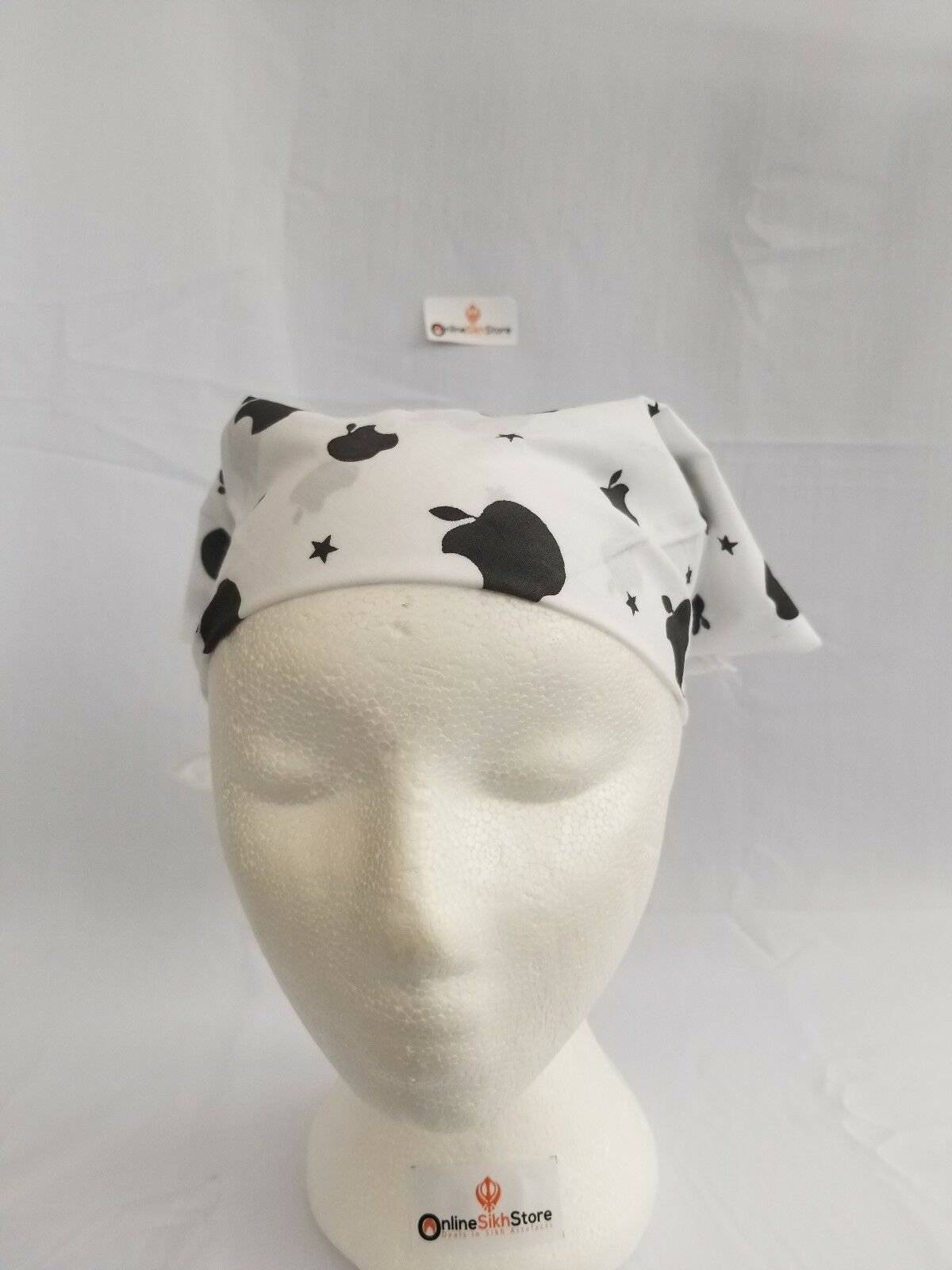 Sikh Hindu Muslim Black Apple bandana Head Wrap Gear Rumal Handkerchief Gift