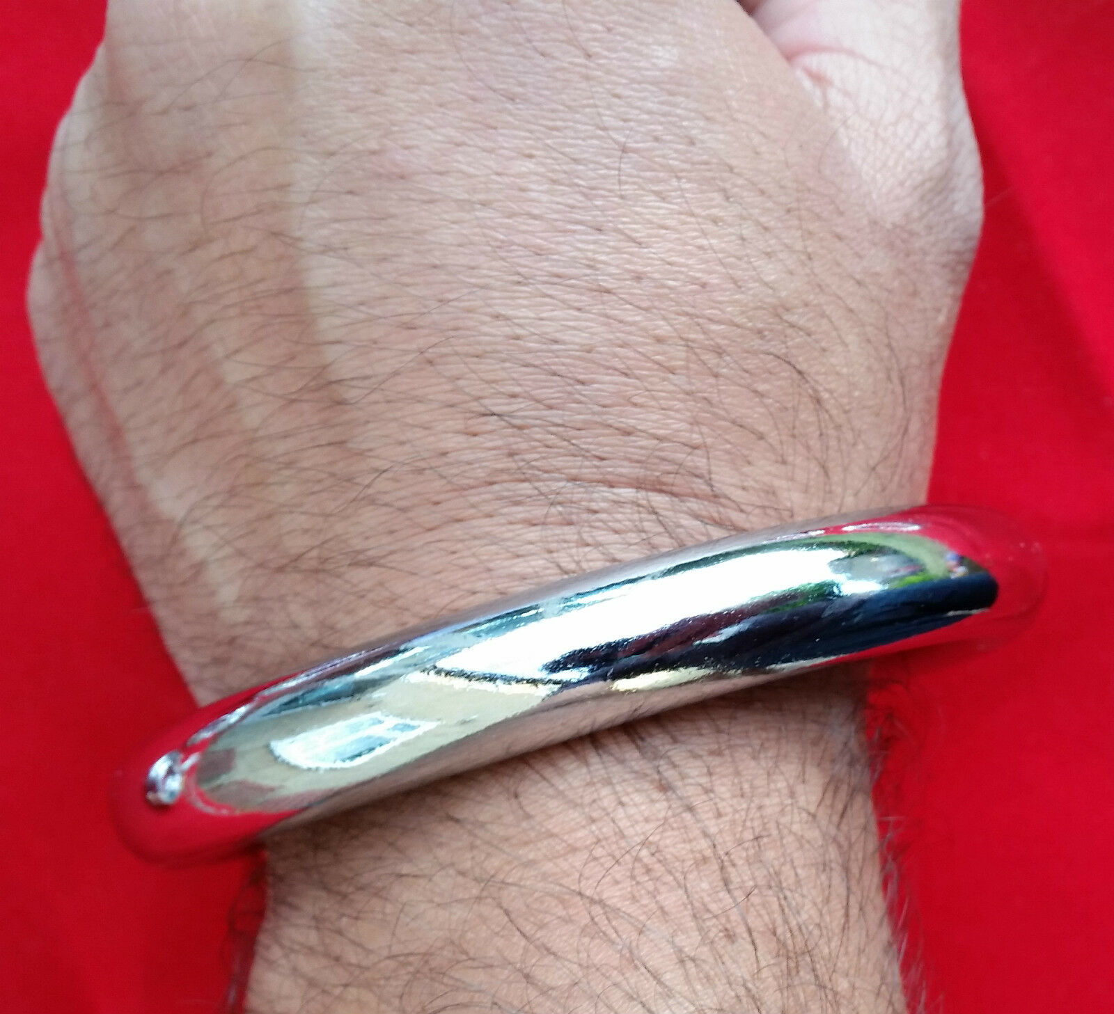 Stunning Chrome Plated Smooth Tube style Chunky Look Sikh Kara Light in weight