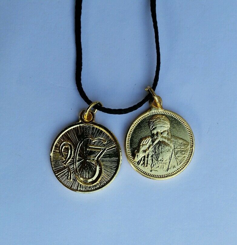 Punjabi Sikh Ek Onkar Guru Nanak Ji Guru Gobind Ji Photo Pendants in Thread C14
