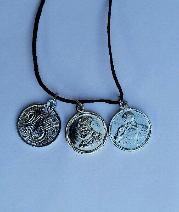 Sikh Pendant Necklace Coin Ek Onkar Guru Nanak Gobind Ji Khanda Dori Punjabi C13