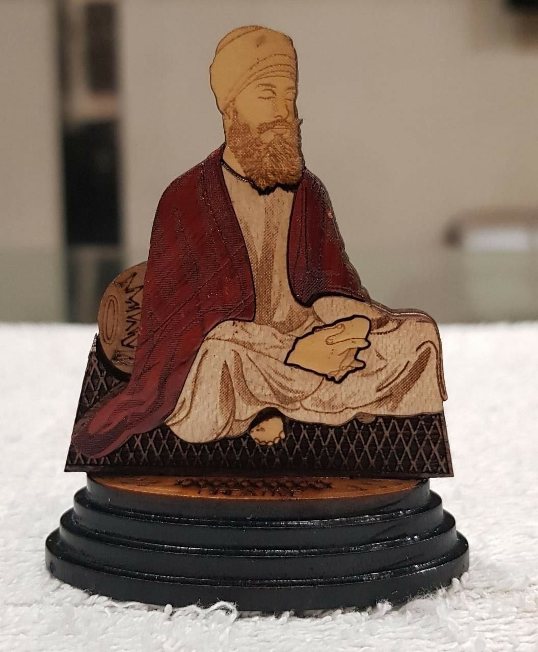 Sikh Guru Teg Bahadur Ji Wooden Photo Portrait Desktop Stand Religious Gift C5