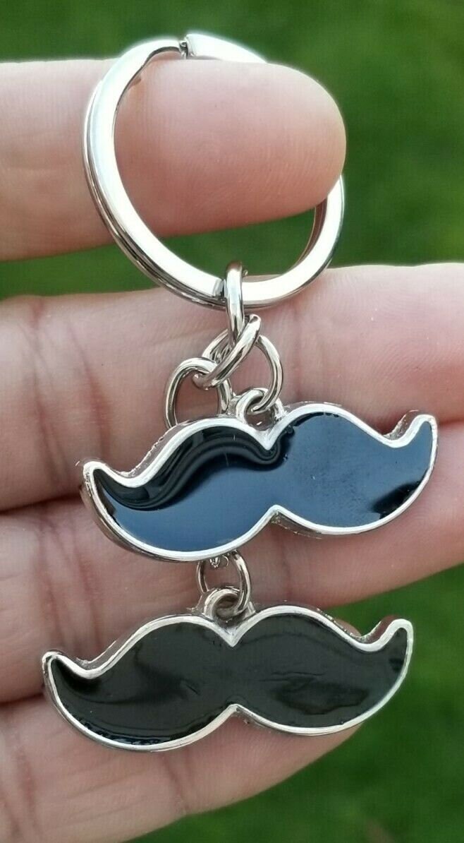 Sikh punjabi moustache key chain singh kaur khalsa stainless steel keyring pp2