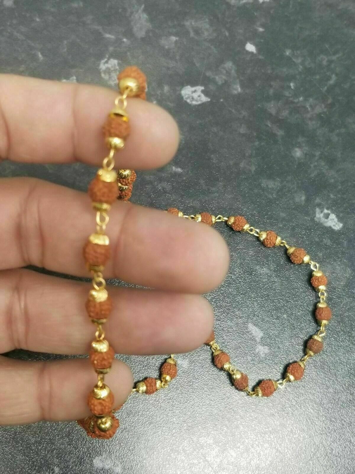 Rudraksh mala natural beads evil eye protection lucky necklace rudraksha ff14