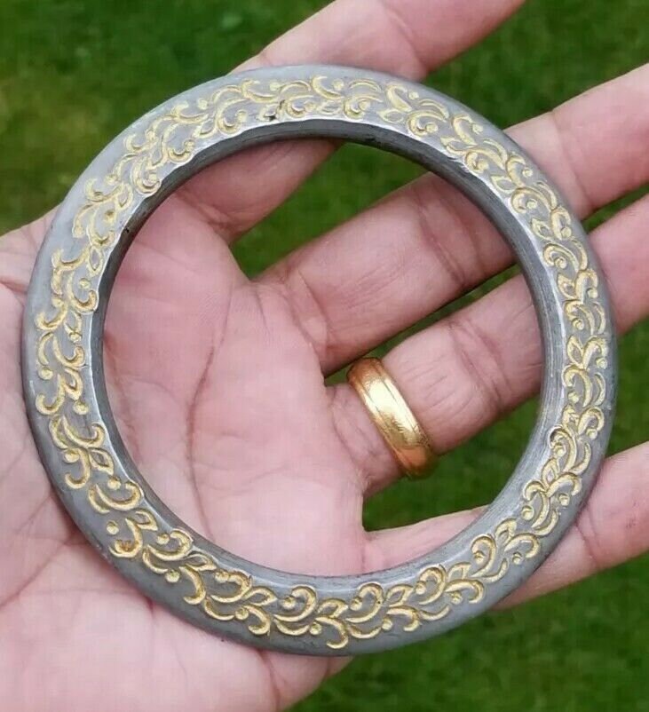Sikh kara sarbloh floral engraved bangle singh kaur khalsa pure iron kada v8R