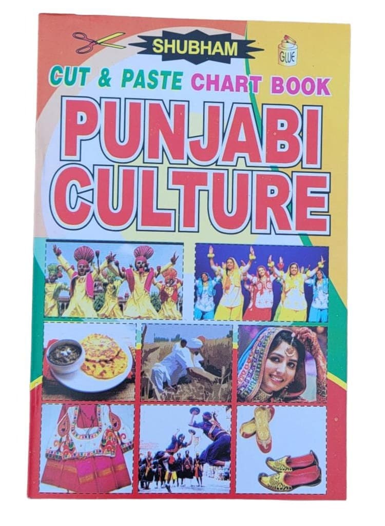 Children cut and paste punjabi culture pictures project chart book young kids ii