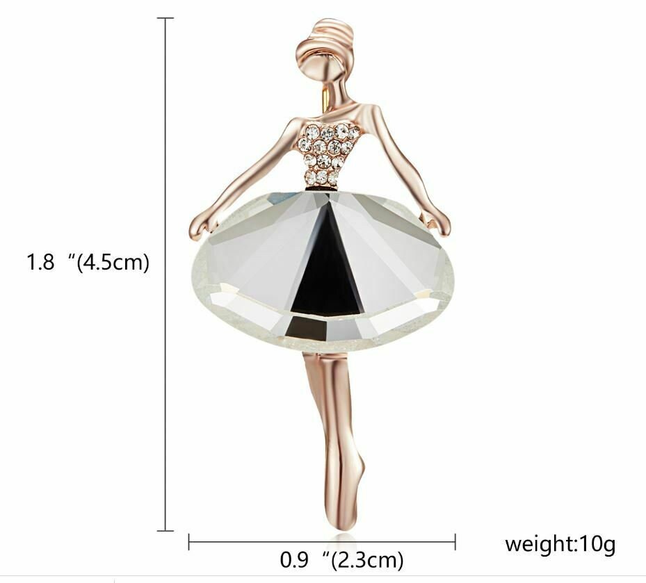 Vintage look rose gold plated dance girl lady brooch suit coat broach pin ao9