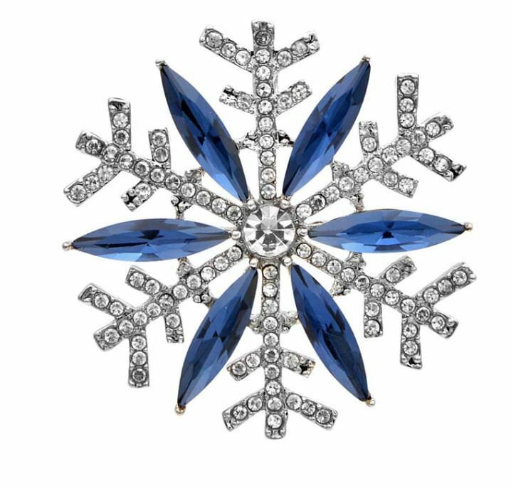 Rhinestones Snowflake Brooch Silver Plated Elegant Crystal Flower Cake Pin b48