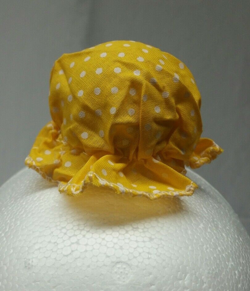 Sikh punjabi yellow dots kids baby jooda rumal juda head top knot elastic roomal