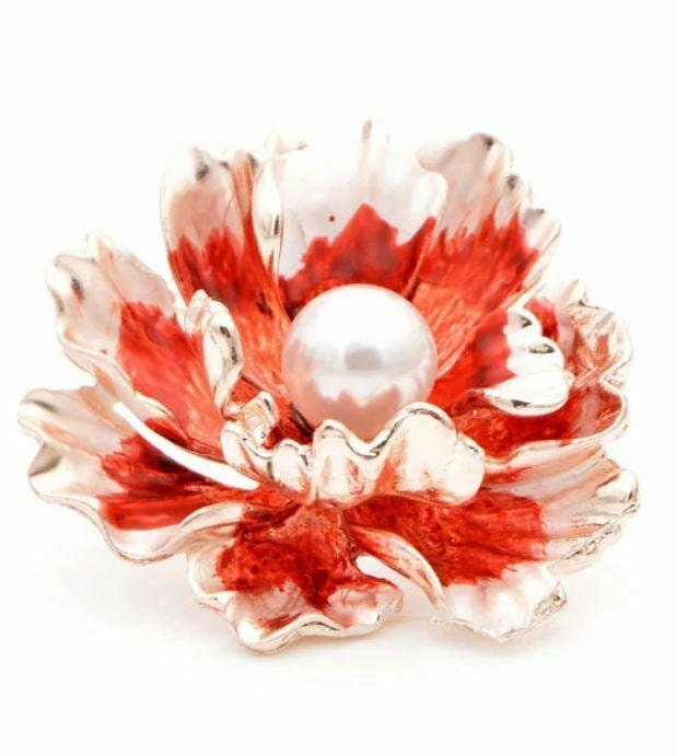Stunning vintage look gold plated retro flower celebrity brooch broach pin f62
