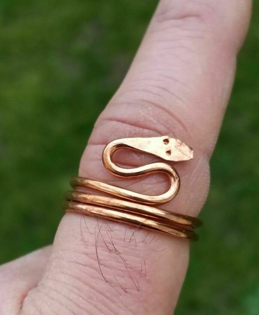 Pure Copper Snake Ring adjustable Sadhguru ring evil eye protection hindu lucky K