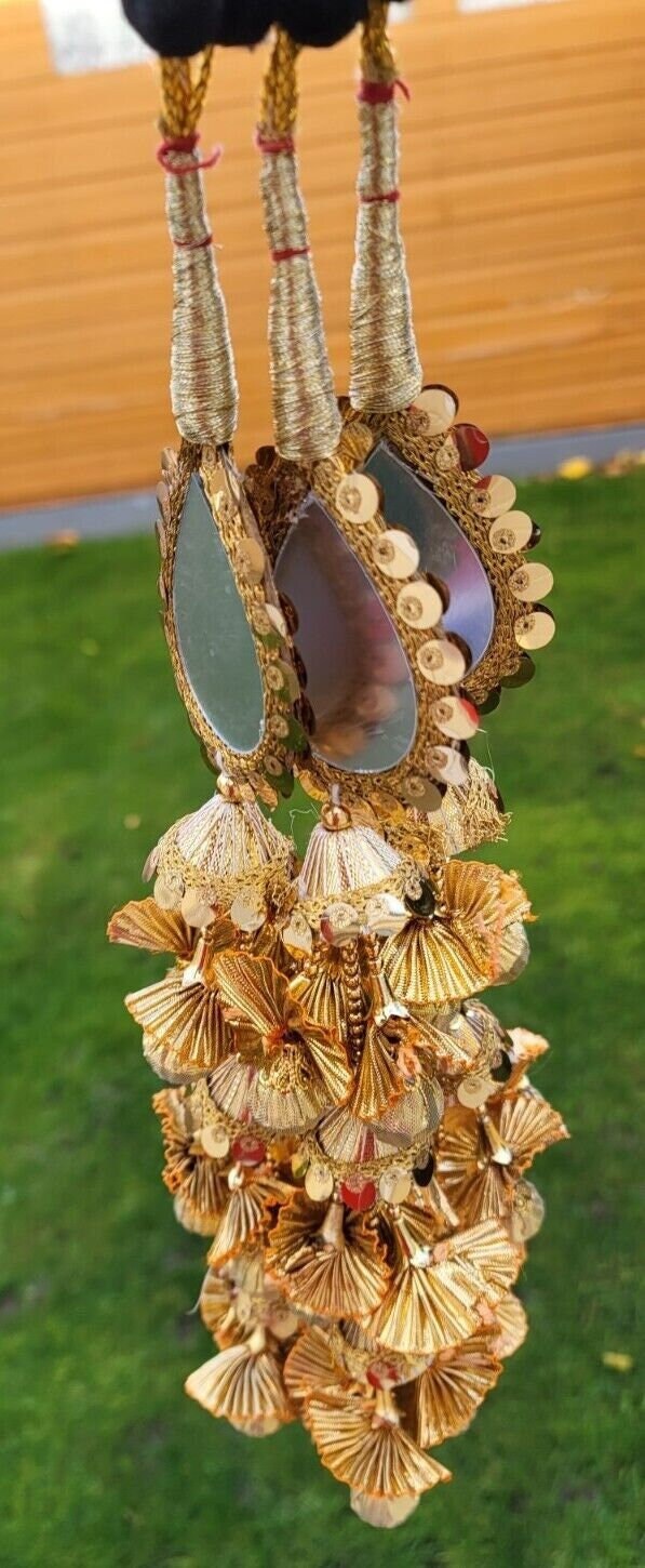 Indian Paranda Punjabi parandi mehndi jaago mirror bridal Patiala hair braid ii6R Bollywood dulhan design Lahore Latkans Handmade