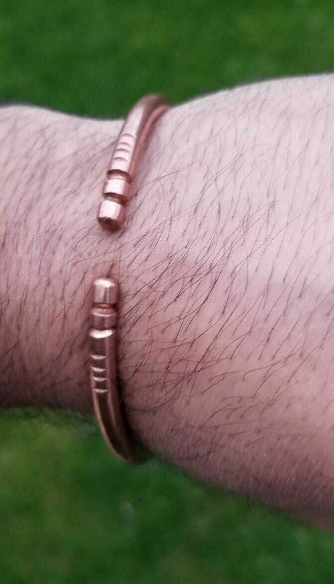Pure copper handmade punjabi hindu sikh singh adjustable cuff healing kara i12