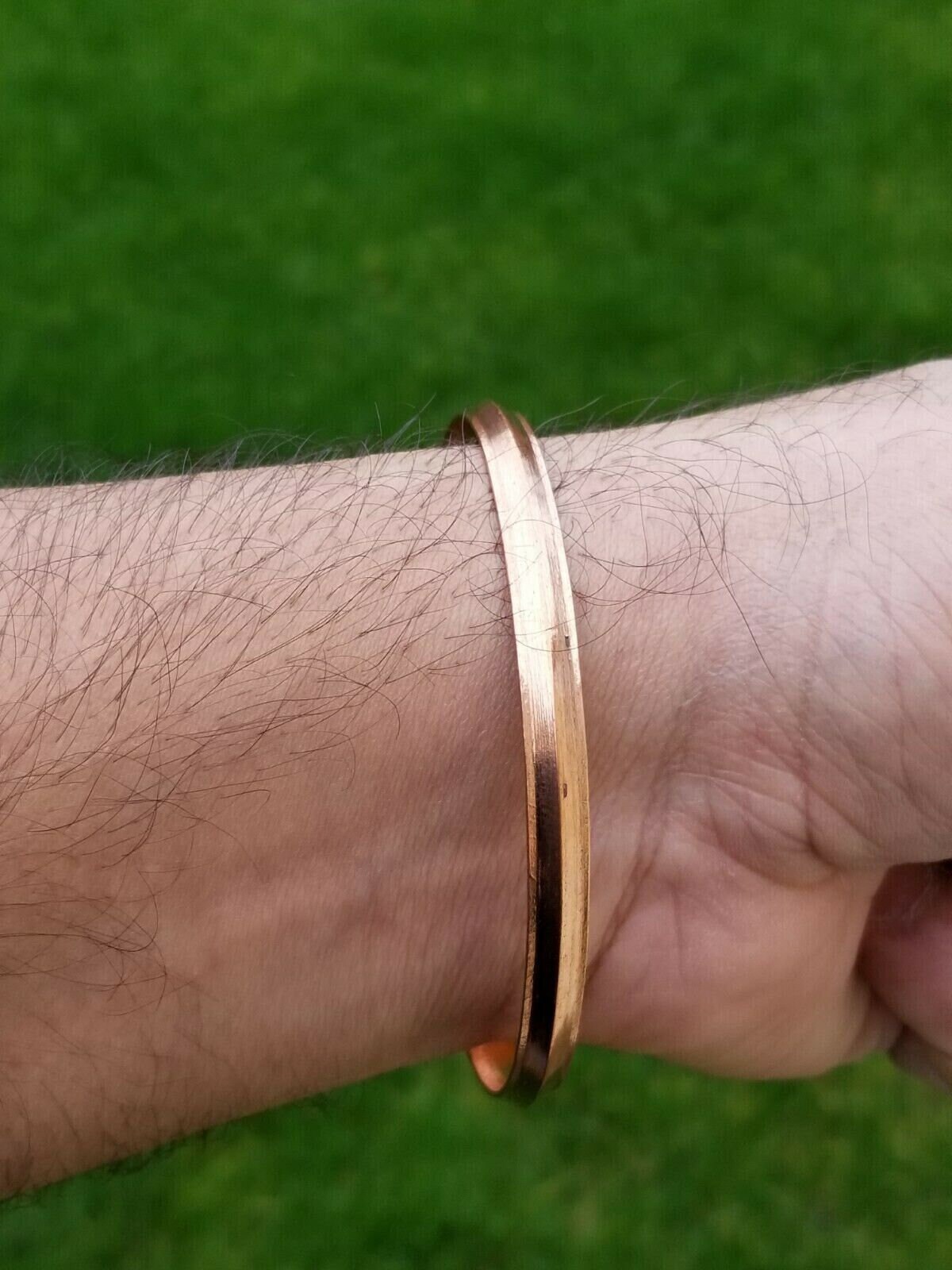 Pure Copper Kara Sikh Hindu Singh Khalsa Bangle Healing Punjabi Tamba Bracelet G15R Handmade Edge Design
