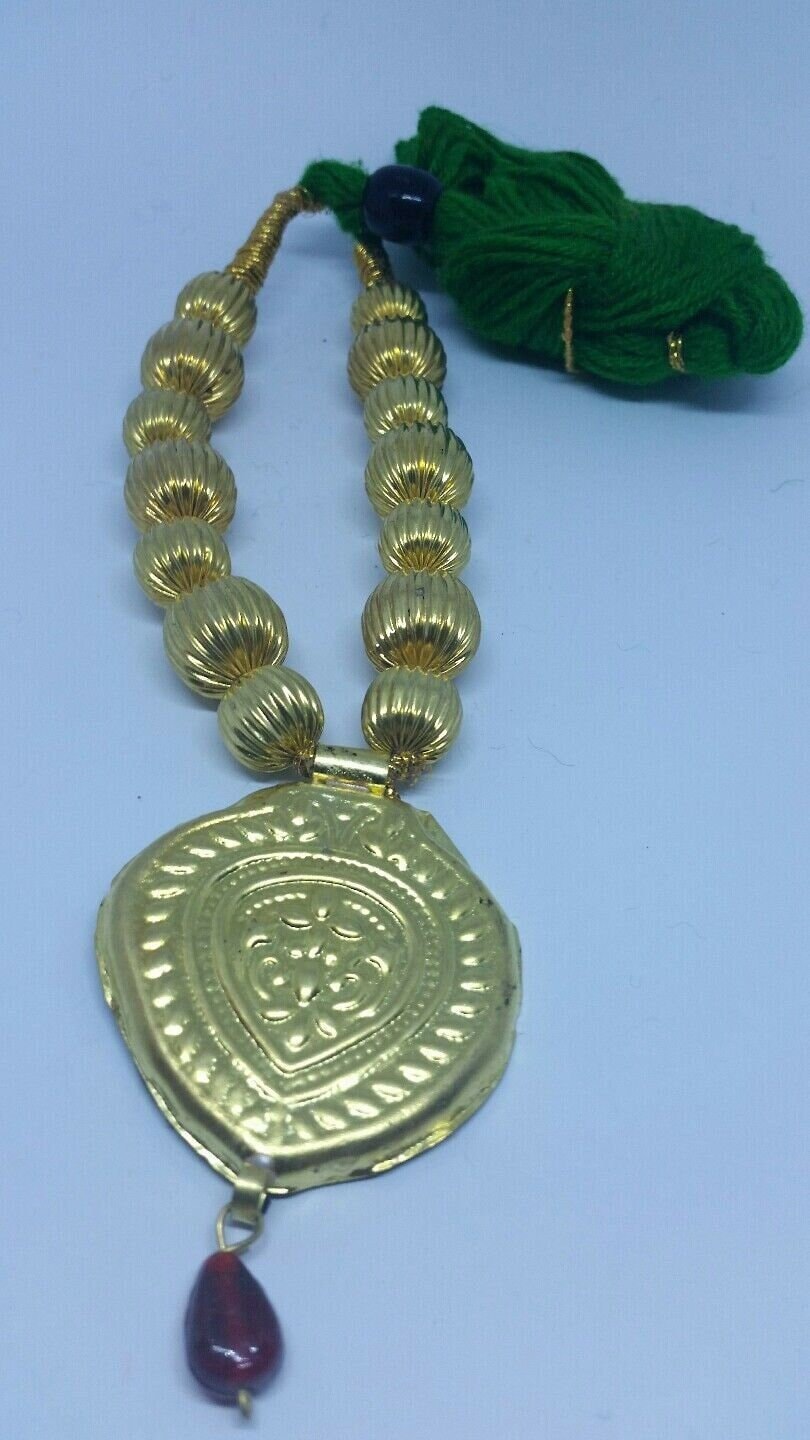 Punjabi folk cultural bhangra gidha kaintha pendant green thread necklace z5