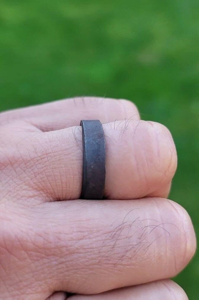 Pure Iron Shani Ring Horse Shoe Adjustable Chala saturn protection Astrology EE3