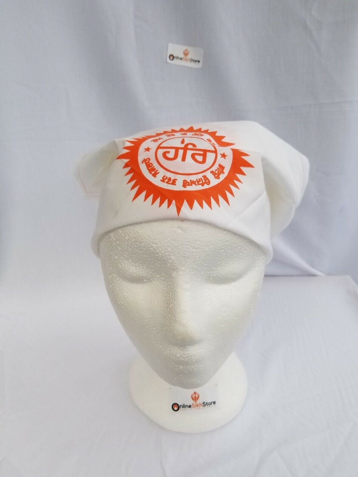Sikh hindu kaur singh orange hari har bandana head wrap gear rumal handkerchief