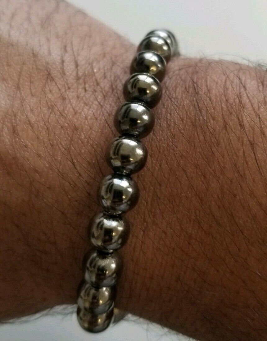 Meditation Praying Steel Black Beads Hindu Budh Sikh Singh Kaur Simarana Kara J5