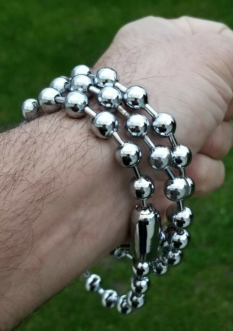 Sikh Simran Mala 54 Beads Chrome plated Steel Manka Meditation Prayer Dumala FF