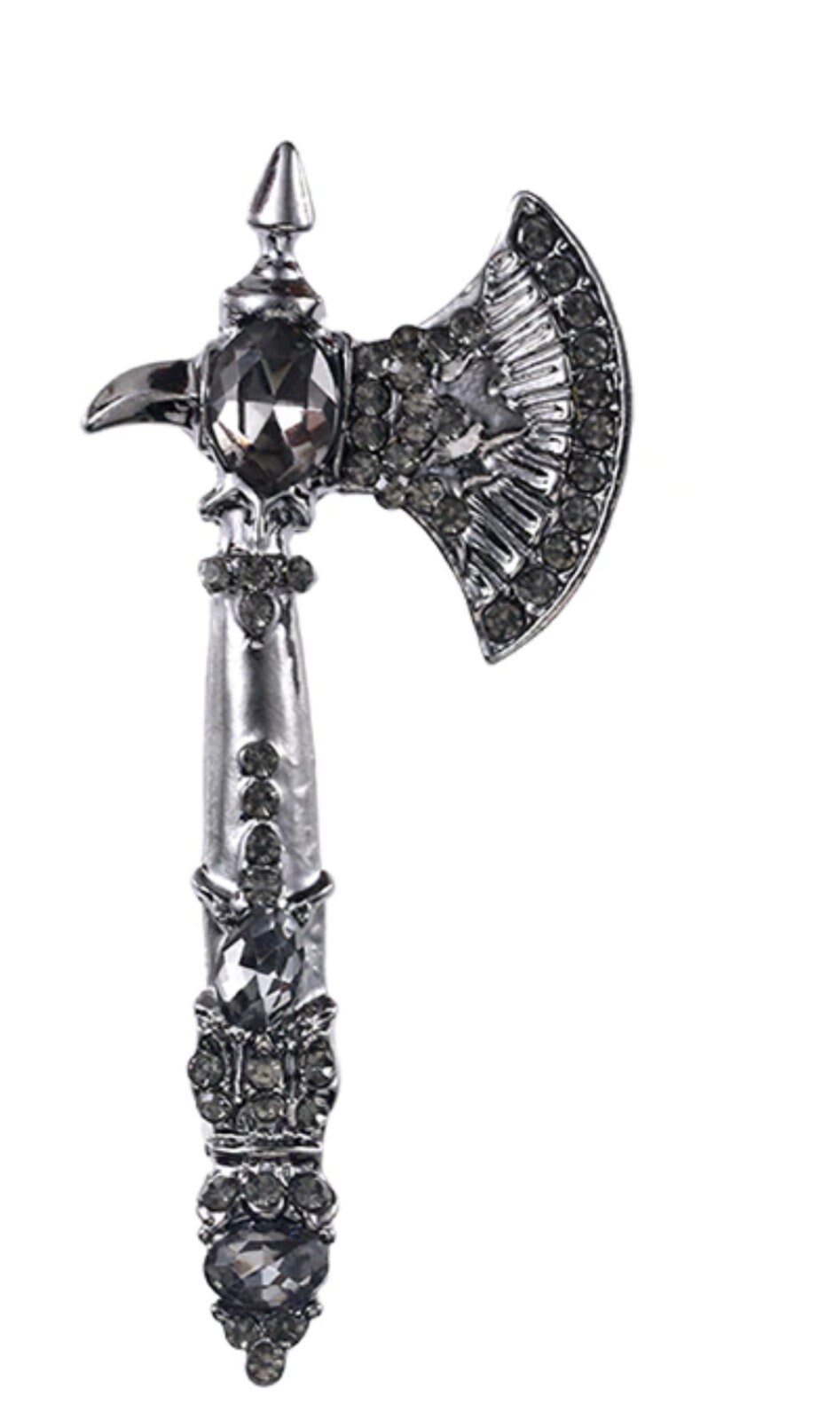 Axe Brooch Gold Silver Plated Rhinestones Designer Suit Pin Royal king broach i32 New celebrity queen