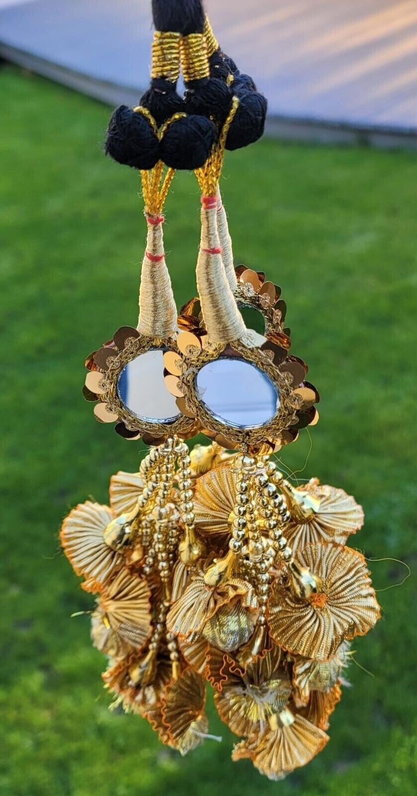 Punjabi Paranda Patiala Bridal Mirror Tassel Hair Braid Bridal Parandi Handmade