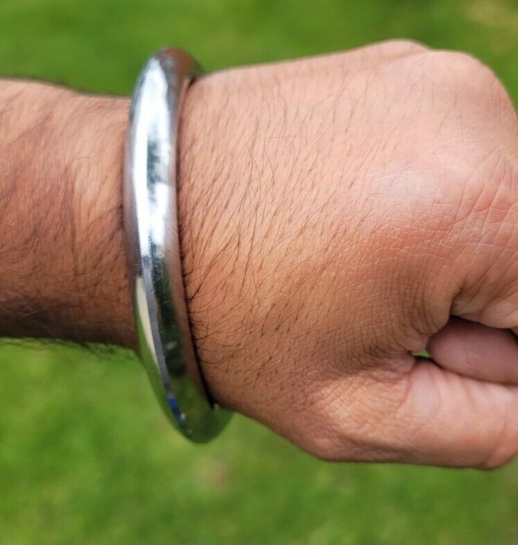 Sarbloh Kara Sikh Kada Kakaar Iron Smooth Collar Singh King Warrior Bangle EE15