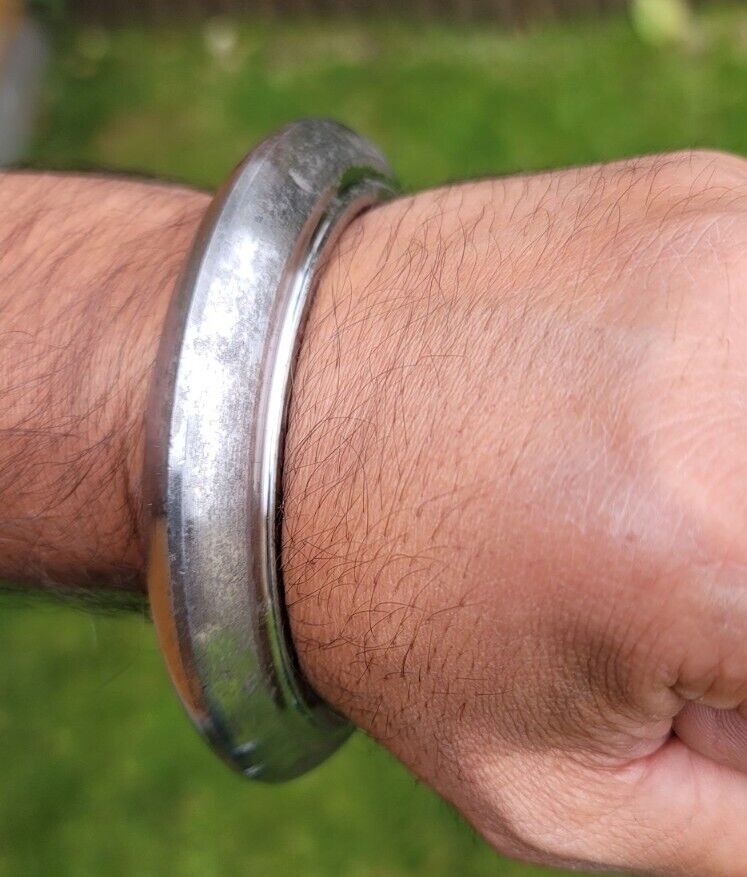 Sarbloh Kara Sikh Kada Kakaar Pure Iron Smooth Karha Heavy Warrior Bangle UK EE16R