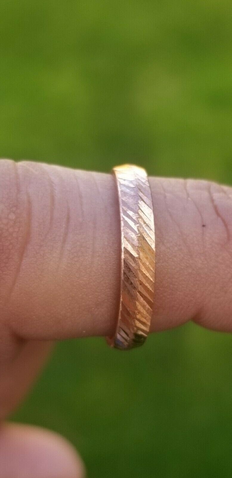 Copper ring handmade cut design fashion boho hindu evil eye shield challa h20