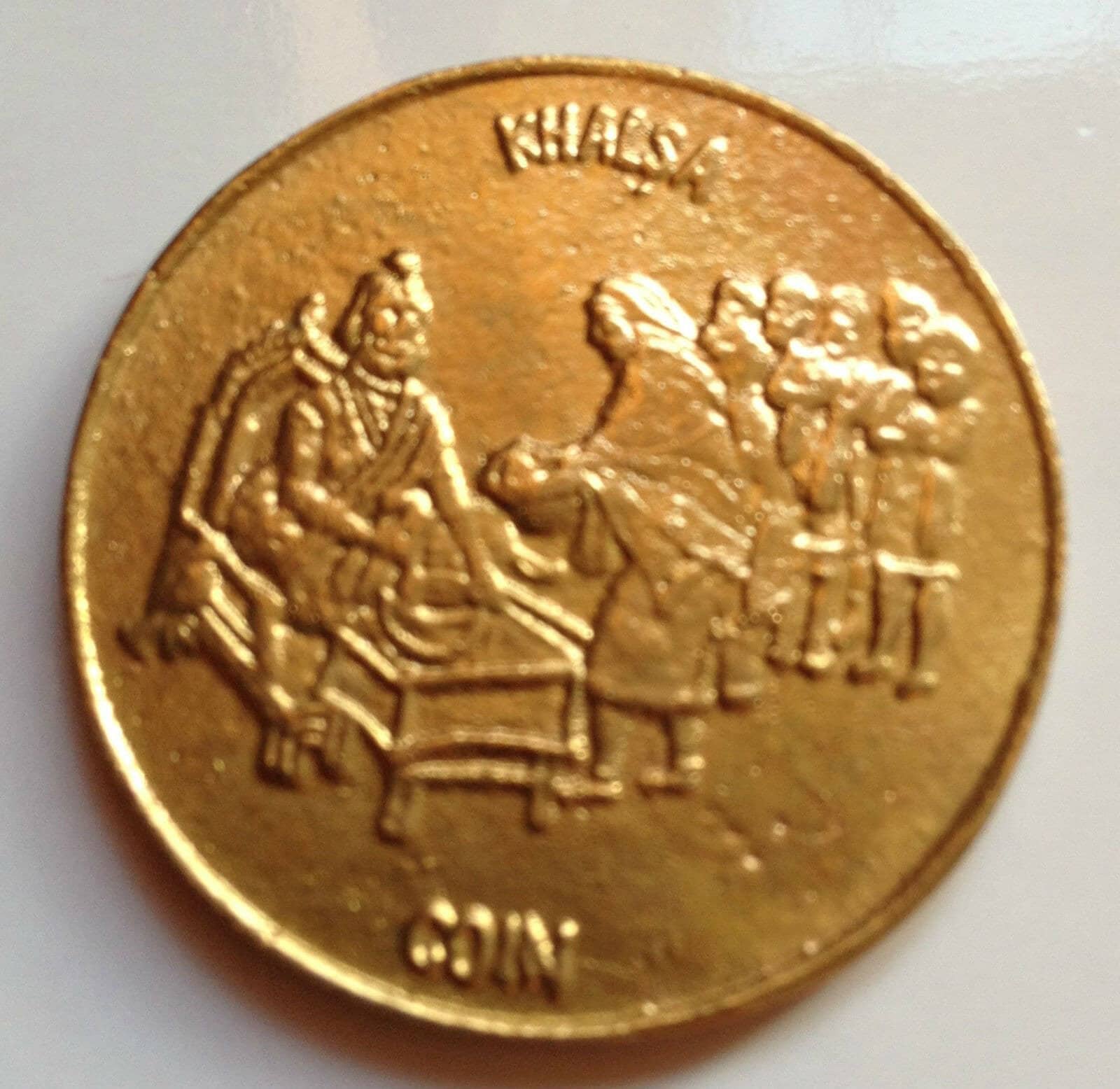 Khalsa 300 Years Coin Brass Sikh Guru Gobind Singh Ji Amrit Flag Token Gift 1999