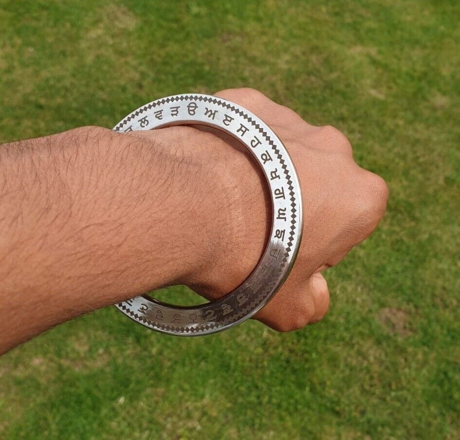 Stainless Steel Kara Floral Gurmukhi Karha Punjabi Kada Sikh Singh Bangle New N9R