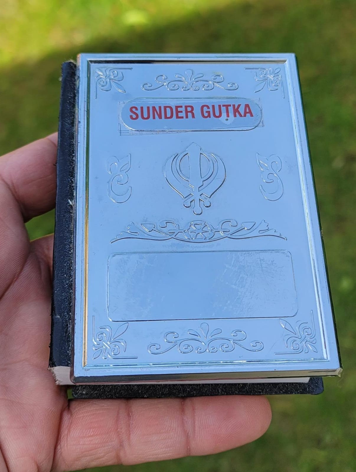 Sunder Gutka Sahib Nitnem Banis Steel Plate Cover Roman English Japji book A30 Jaap Anand Rehras Sukhmani