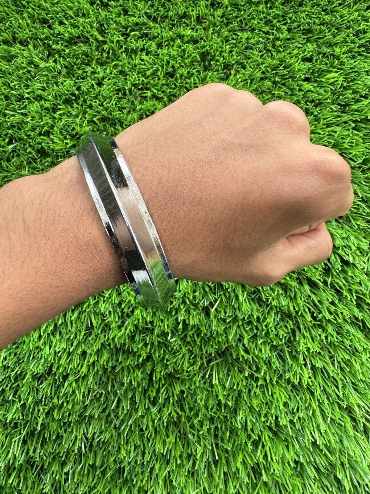 Sikh Kara Chrome Plated Thick Collar Kada Heavy Singh Kaur Khalsa Edge Bangle OF12R