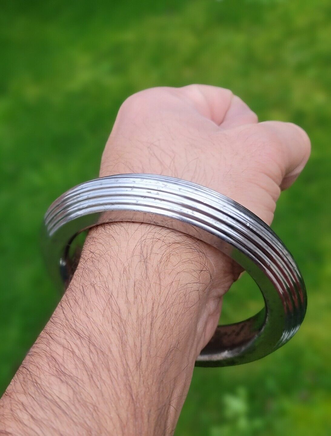 Sikh Kara Sarbloh Kada Pure Iron Heavy Lines Design Khalsa Warrior Bangle OG11