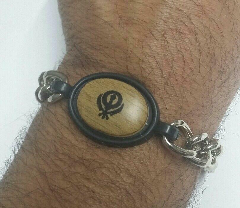 Stunning Steel Singh Khalsa Sikh Khanda Chain Bracelet  Lovely Punjabi design C