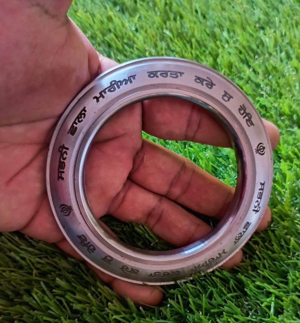Sarbloh Kara Gurmukhi Bangle Sabhni Challa Maria Smooth Sikh Chakri Kada CC36R