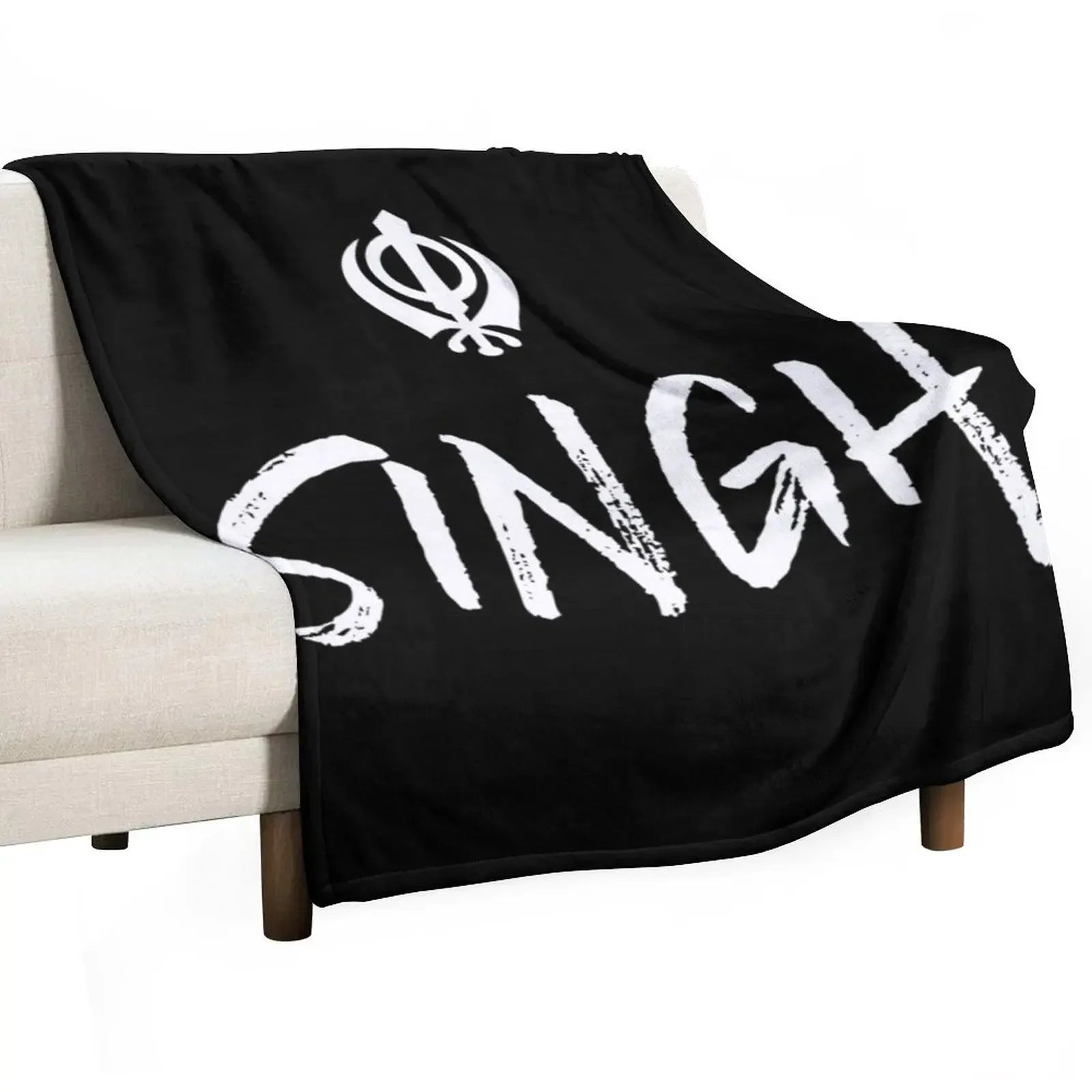 Singh Sikh Khanda Throw Blanket Heavy Luxury Bed covers Luxury Brand Blankets