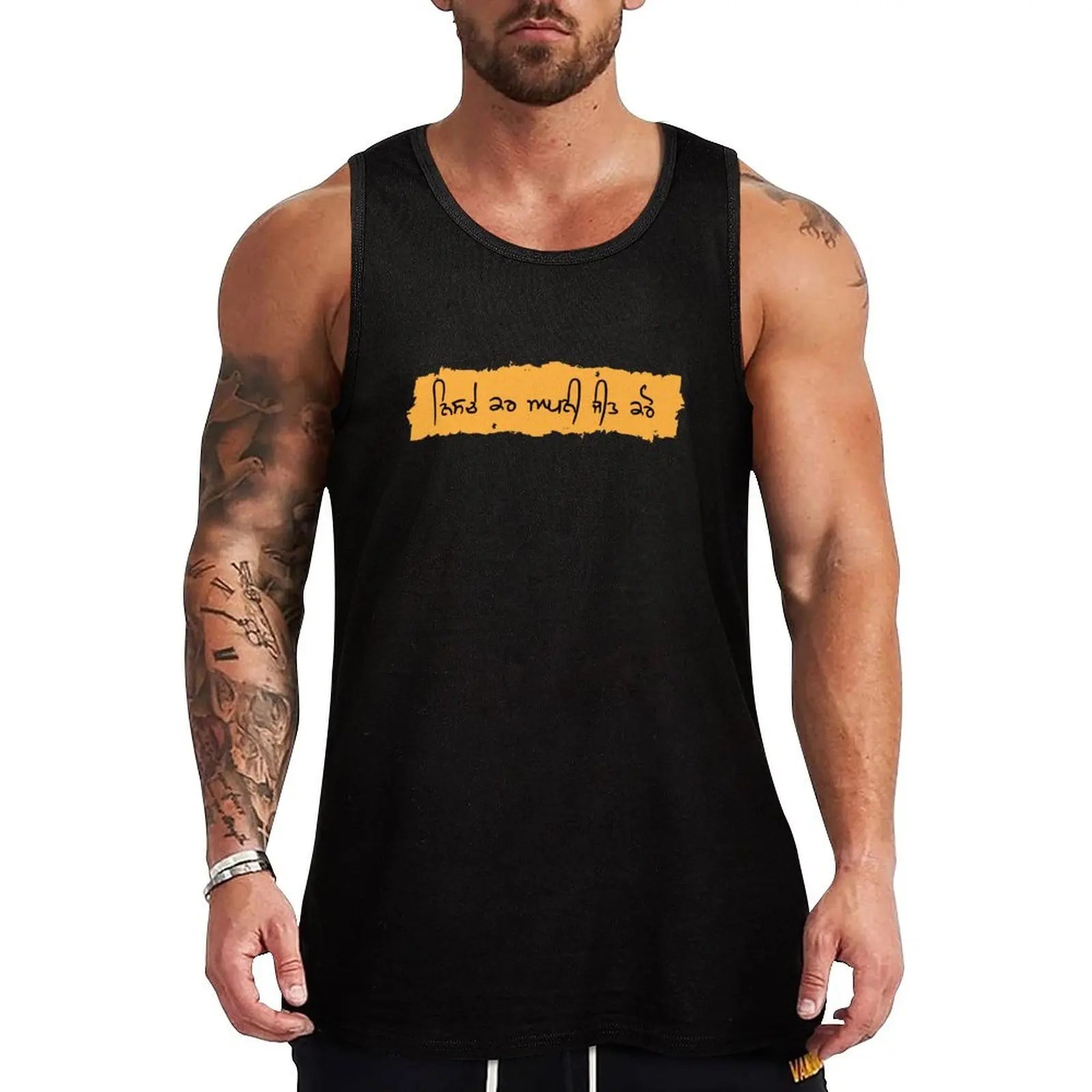 Punjabi (????? ?? ???? ??? ???) Tank Top basketball clothing T-shirt Men's gym mens clothing