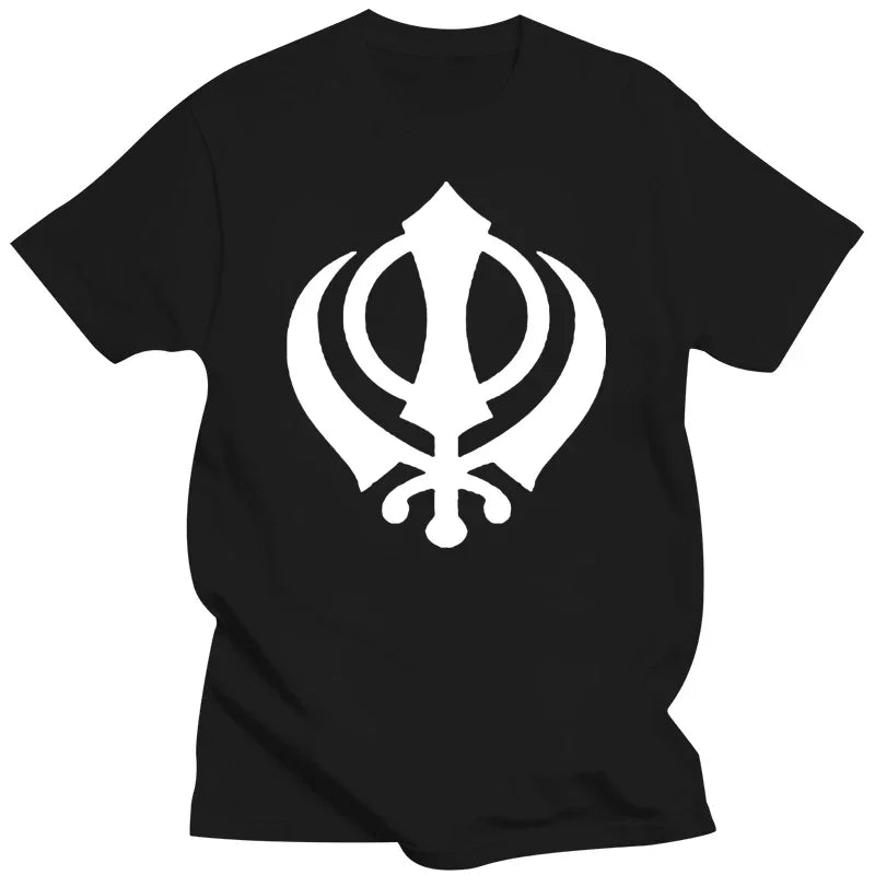 Sikh Symbol T-Shirt Tee Shirt Cotton Sikhism Religion Casual Print Fashion Tee Shirt y2k tops
