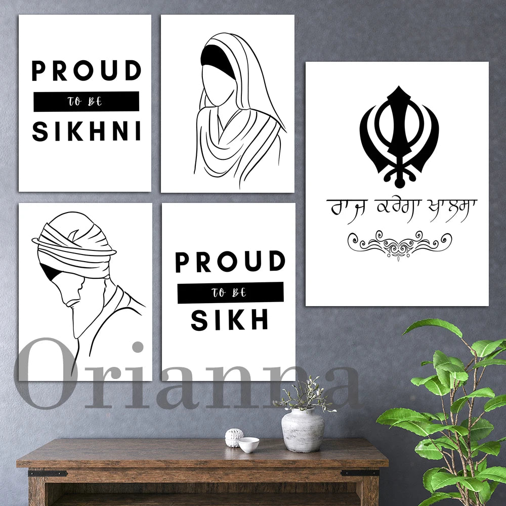Sikh Wall Art Prints I Sikh Motivational And Inspirational Wall Decor I Modern Black White Home Decor Sikhi Culture Poster Gift