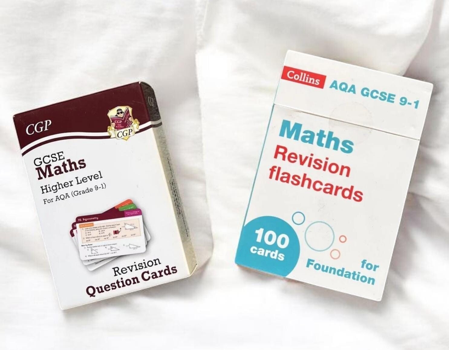 GCSE AQA Maths Revision Question Cards CGP Higher and Collins Foundation Bundle