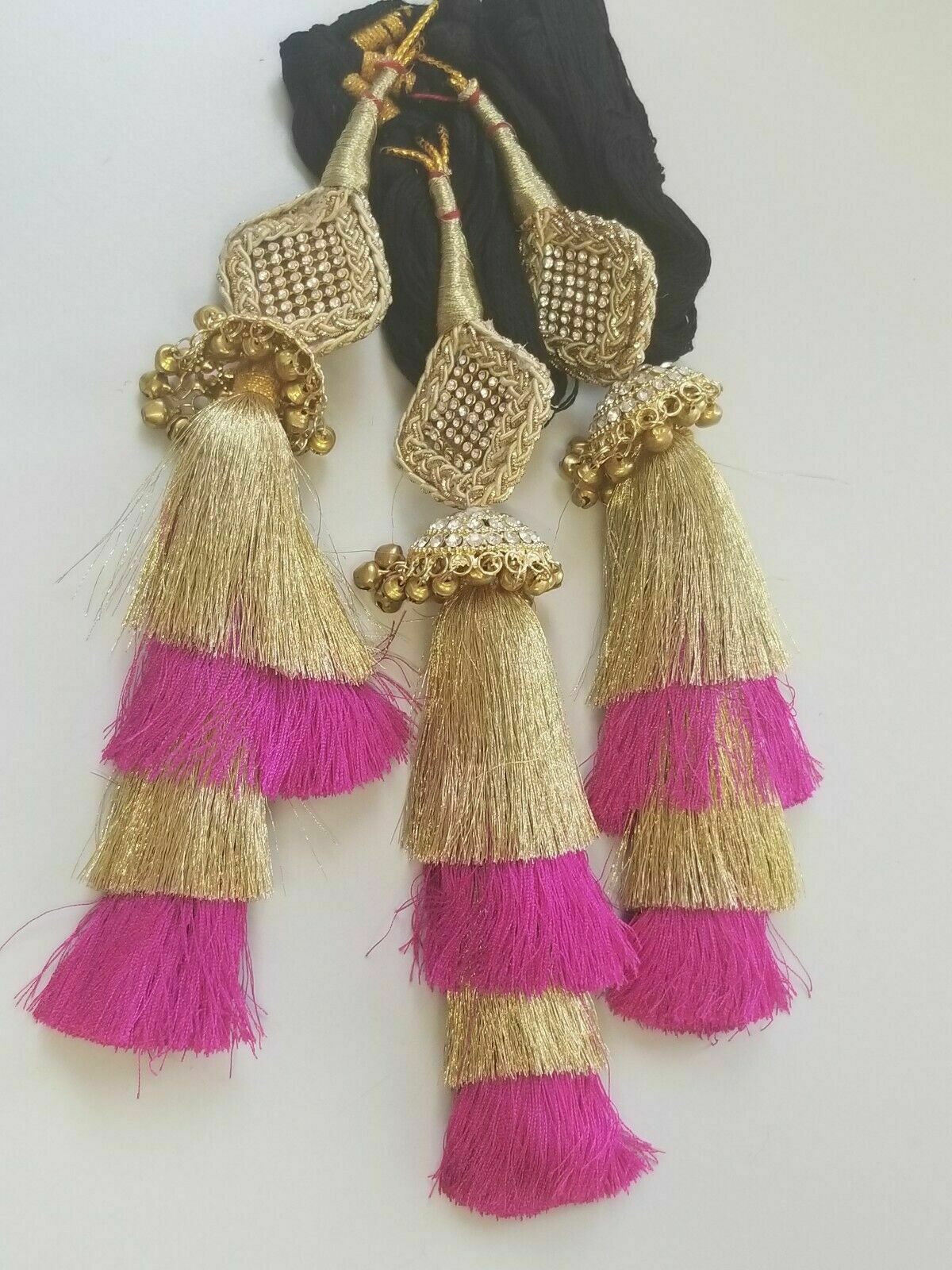 Indian Punjabi Pranda Mehndi Jagoo Charms Bridal Patiala Paranda Hair Braid A26