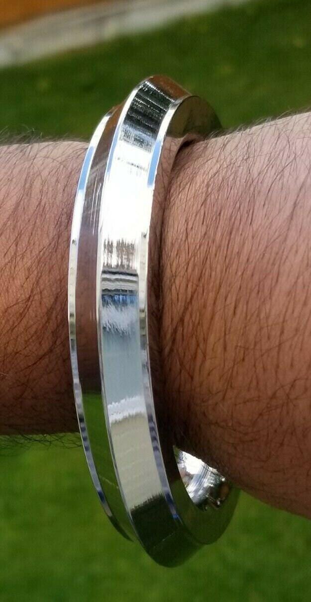 Sikh kara stainless steel chunky collar edge kada singh kaur karra bangle F10G