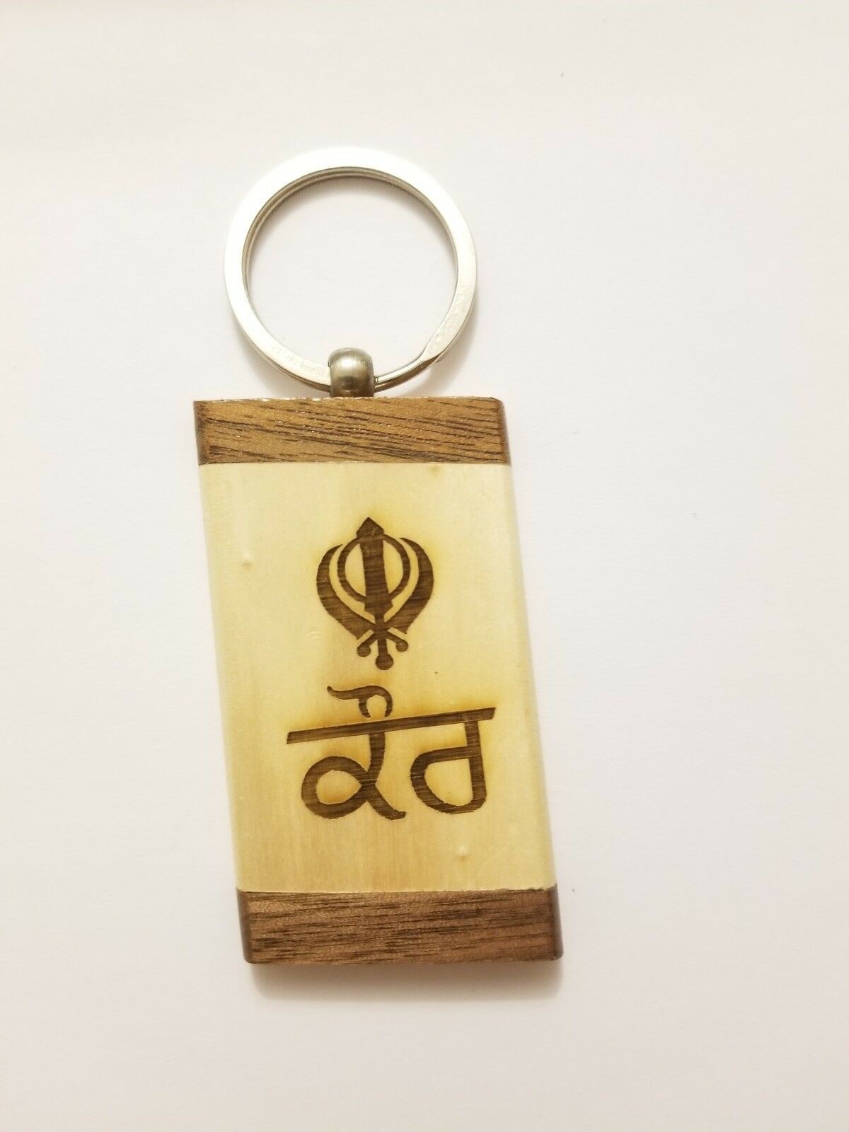 SIKH Punjabi Word KAUR KHANDA WOODEN Singh Kaur Khalsa Key Chain Key Ring Gift