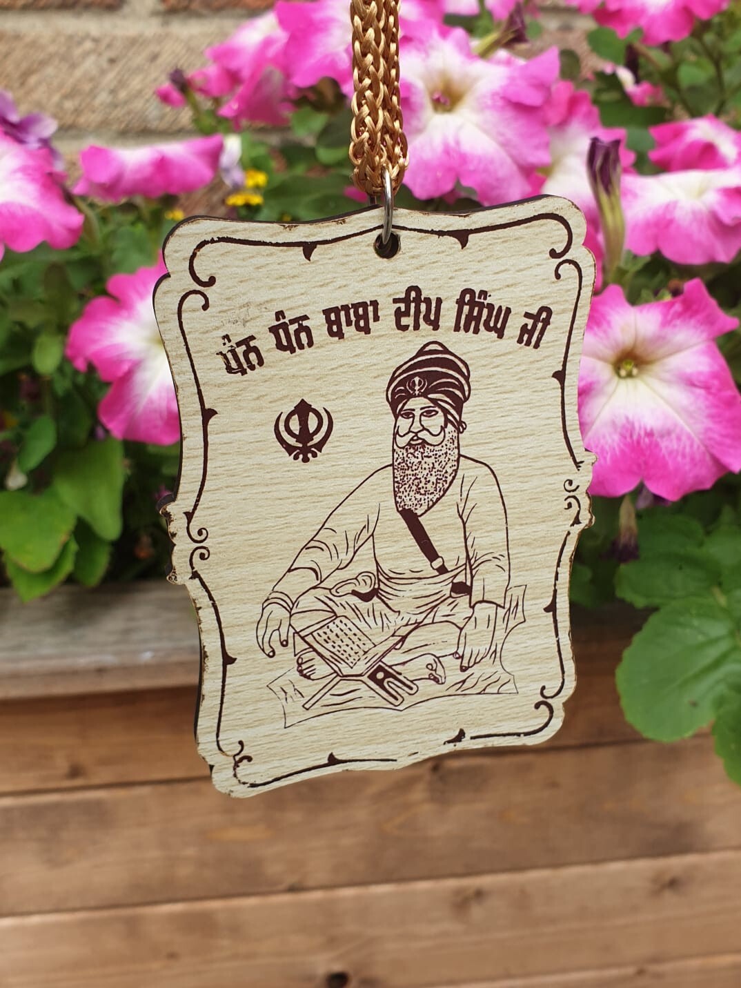 Baba Deep Singh Ji Wooden Car Hanger Sikh Motivation Pendant Car Mirror ZZ37 NEW