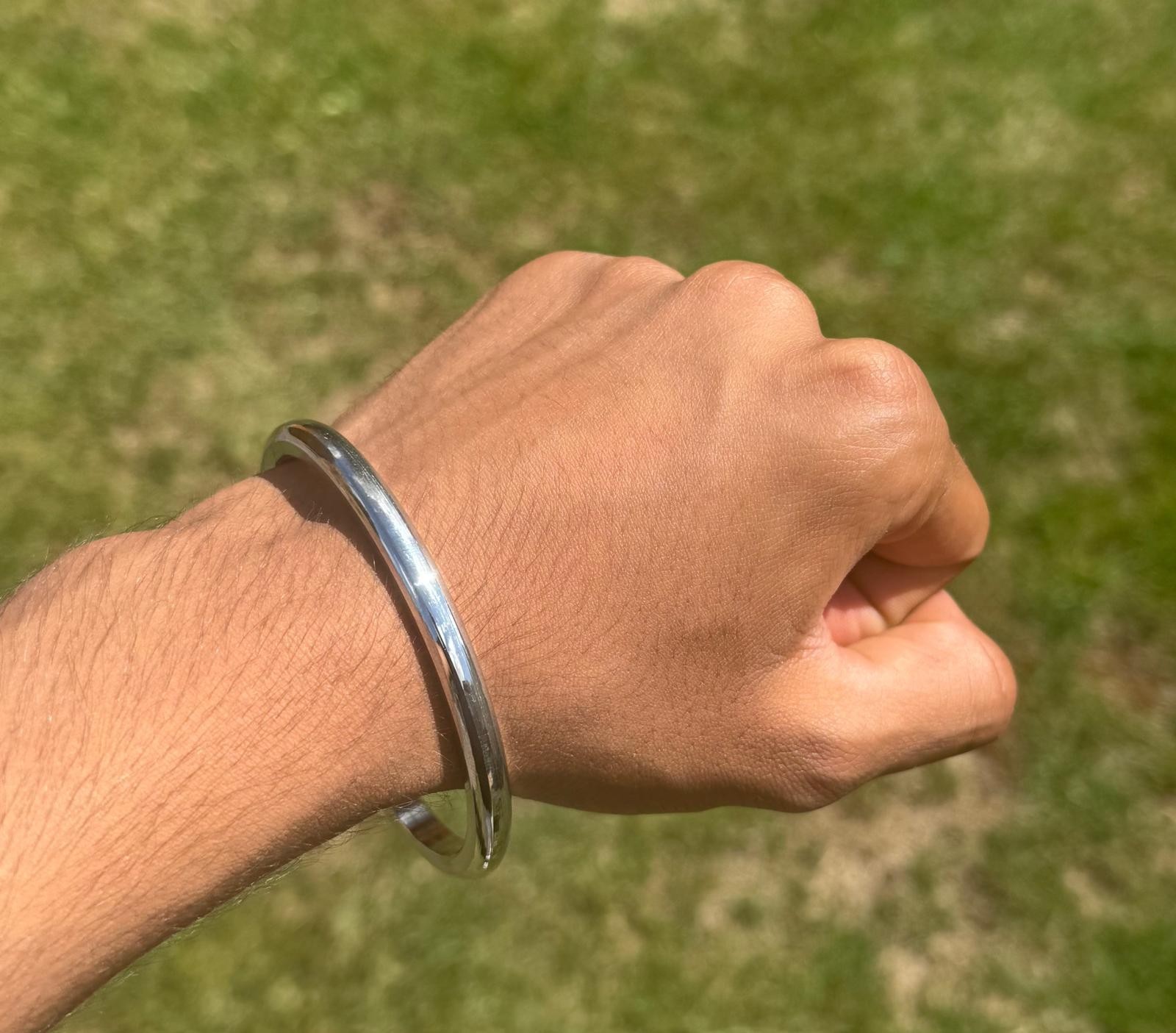 Stainless Steel Kara Smooth Round Thick Sikh Bangle Singh Kaur Kada Punjabi J22G