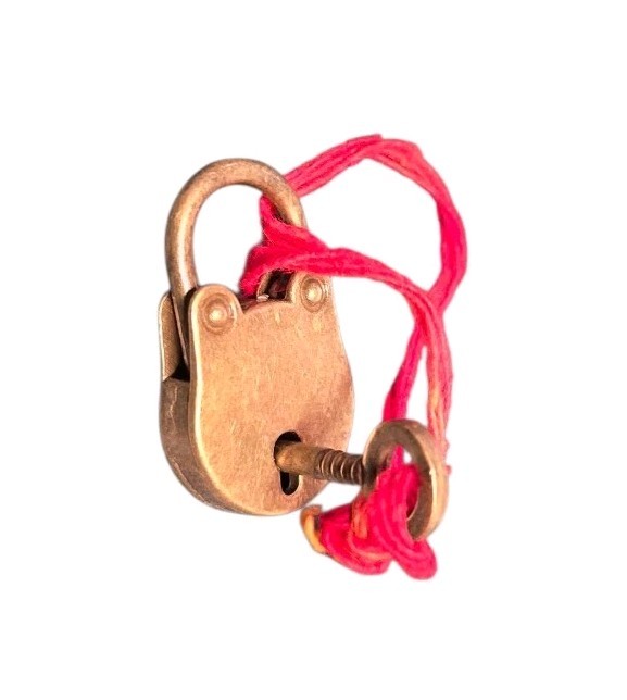Unlock Vivah Yog Kundli Dosh with Small Brass Lock Wedding Marriage Sanyog Hindu