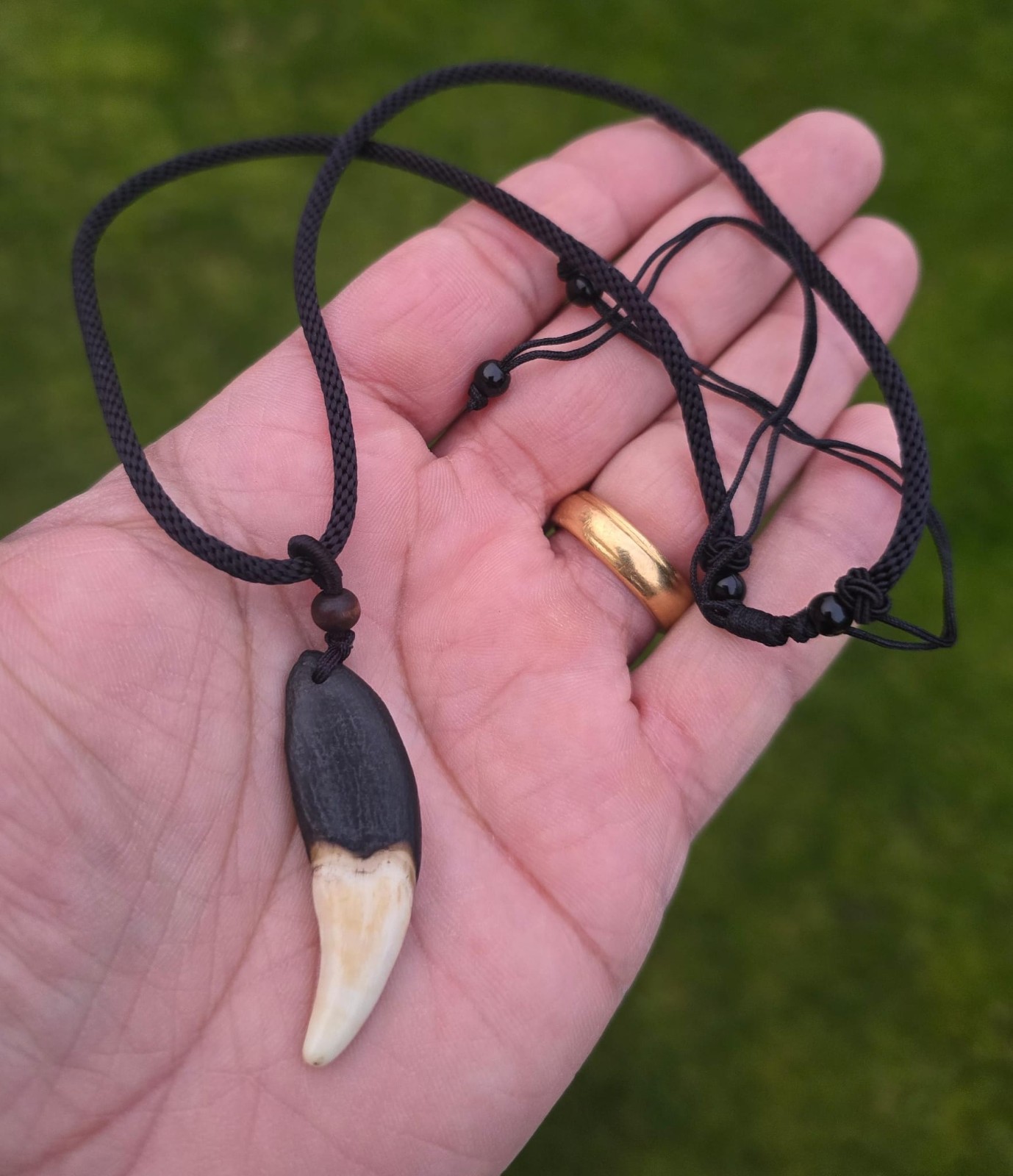 Tibetan Tribal Wolf Tooth Style Necklace Nazar Protection Talisman Pendant U75