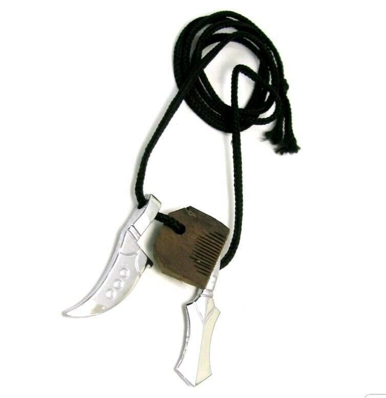 Sikh punjabi singh kaur khalsa stainless steel khanda kirpan comb black thread w